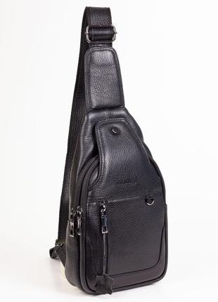 Мужская кожаная сумка слинг karya 0264-45 черная