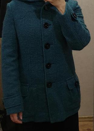 Стильне, тепле, зручне пальто з капюшоном, демисезон, чиста шерсть альпака, falla8 фото