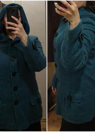 Стильне, тепле, зручне пальто з капюшоном, демисезон, чиста шерсть альпака, falla7 фото