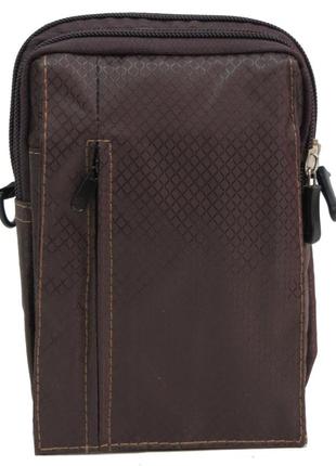 Невелика чоловіча сумка для носіння на плечі або ремені коричнева5 фото