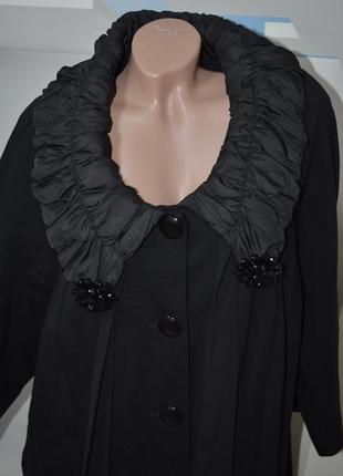 Мега крутой плащ - пальто черного цвета4 фото