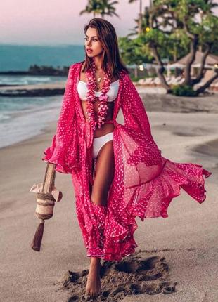 Шикарное пляжное платье-туника с принтом7 фото