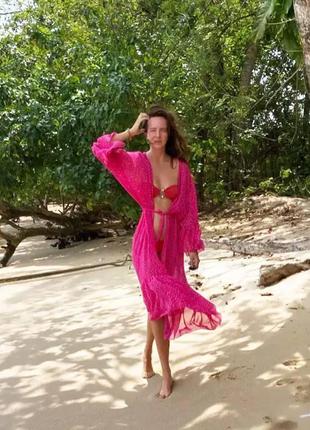 Шикарное пляжное платье-туника с принтом2 фото