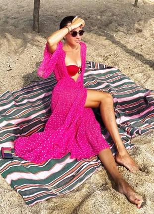 Шикарное пляжное платье-туника с принтом4 фото