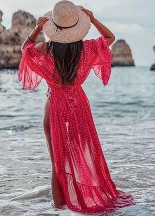 Шикарное пляжное платье-туника с принтом5 фото