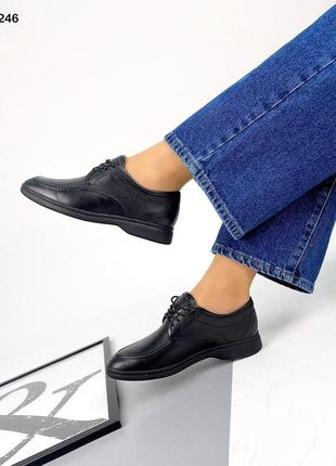 Женские натуральные туфли на шнуровке3 фото