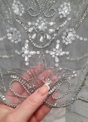 Красивая нарядная юбка вышивка камнями4 фото