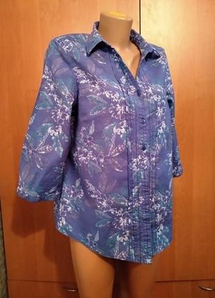 Роскошная льняная рубашка лён и хлопок пог-53 см