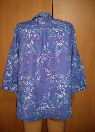 Роскошная льняная рубашка лён и хлопок пог-53 см