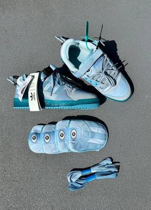 Женские кроссовки adidas forum x bad bunny blue tint7 фото