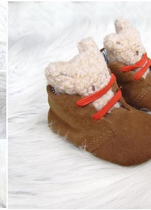 Теплые замшевые пинетки - сапожки  угги ботинки lily & dan