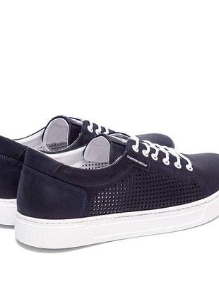 Мужские летние кожаные кеды kristan перфорация