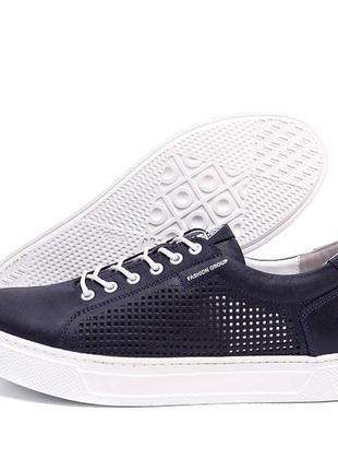 Мужские летние кожаные кеды kristan перфорация