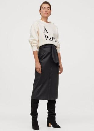 Кожаная юбка h&m