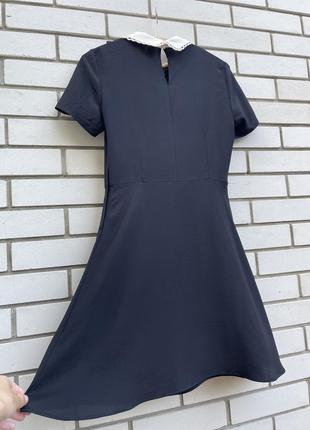 Черное мини платье с белым кружевным воротником, h&amp;m5 фото