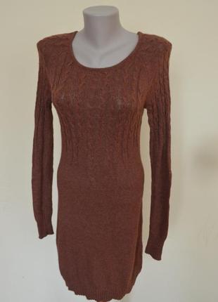 Шикарное брендовое трикотажное теплое платье длинный рукав1 фото