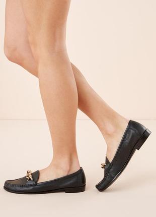 Туфли женские лоферы кожаные черные next signature forever comfort (размер 37,5)