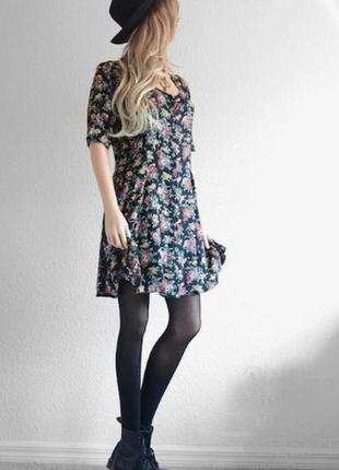 Платье floral сетка черно-розовое3 фото