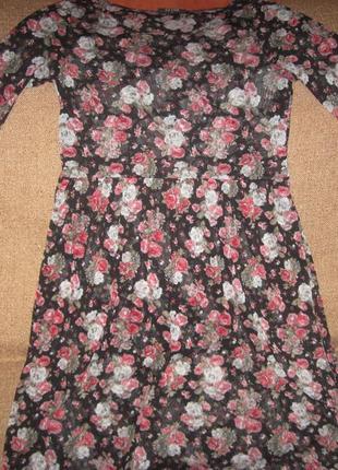 Платье floral сетка черно-розовое2 фото