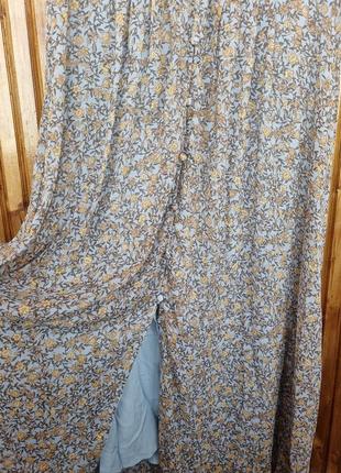 Стильное шифоновое платье миди h&amp;m в цветочный принт.5 фото