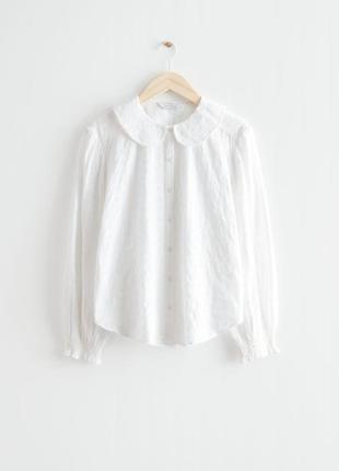 Сорочка &amp; other stories peter pan collar shirt cos /32