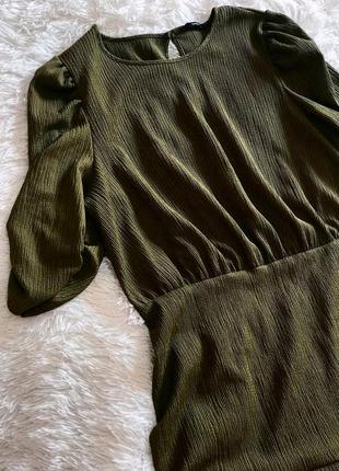 Стильне плаття george кольору хакі з рукавами зі складанням