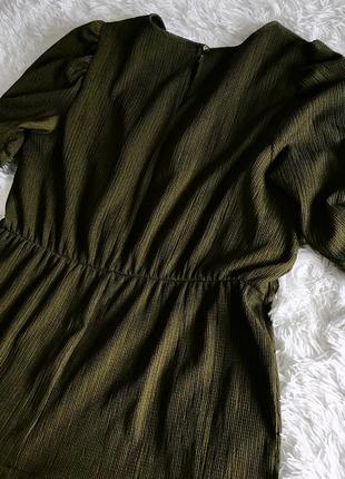 Стильное платье george цвета хаки с рукавами со сборкой3 фото
