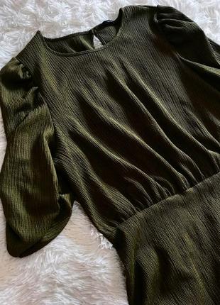 Стильне плаття george кольору хакі з рукавами зі складанням8 фото
