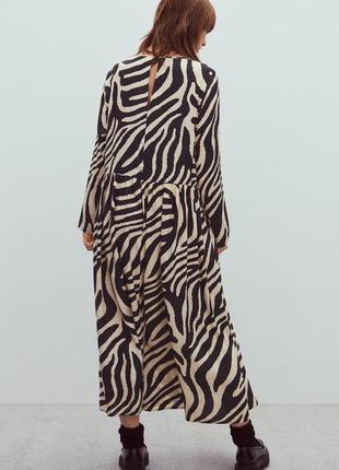 Ярусное платье h&amp;m в принт зебра2 фото