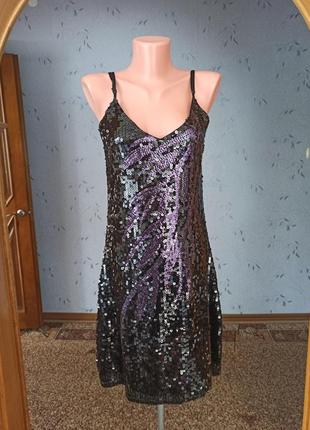 Святкове плаття в паєтках літнє святкова вечірня сукня вучірнє maner2 фото