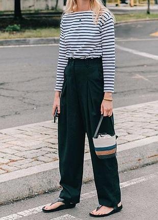 Реглан oversized сrop полоска бело-синий 2