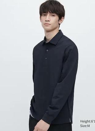 Поло с длинным рукавом хлопок и airism от uniqlo2 фото