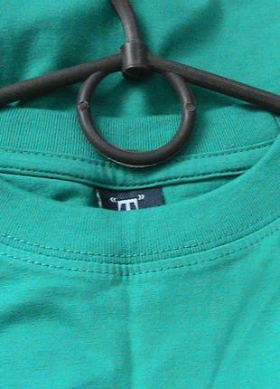 Зеленая футболка котон м пог 54 см6 фото