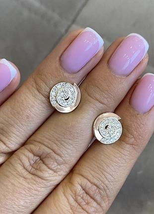 Серьги серебряные с золотыми пластинами