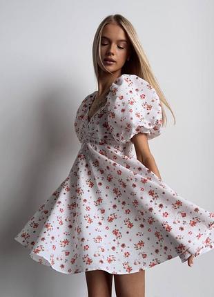 Міні плаття сукня в квіти6 фото