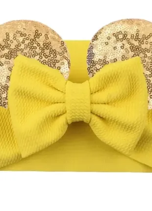 Пов'язка на голову для дівчинки мінні маус жовтий.