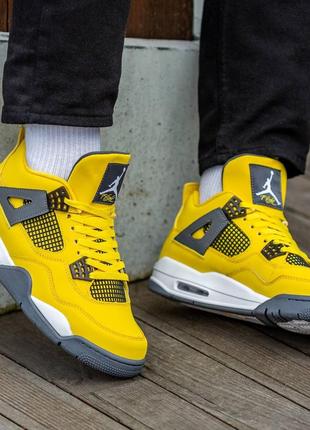 Женские кроссовки nike air jordan 4 retro lightning tour yellow 37-38-40-418 фото