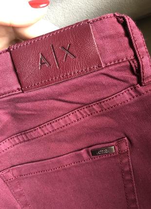 Новые бордовые джинсы скинни armani exchange {оригинал} с бирками4 фото