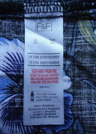 Рубашка  гавайская f&f cotton гавайка большая (3xl)6 фото