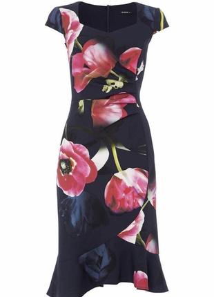 Платье миди с цветочным принтом roman3 фото