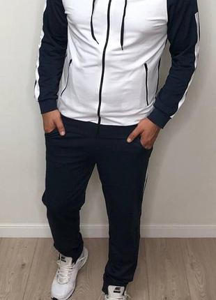 Мужской спортивный костюм двунить / базовые повседневные мужские костюмы