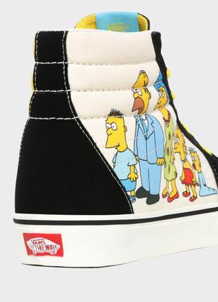 Високі чоловічі кеди vans the simpsons / кеди венс в чорному кольорі4 фото