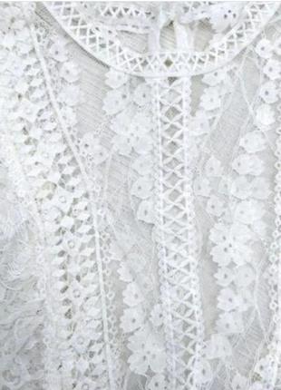 Жіноча літня ошатна блузка шифон біла4 фото