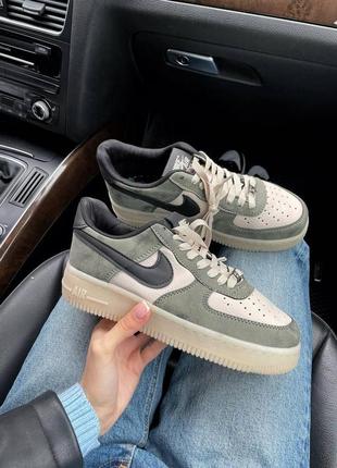 Чоловічі та жіночі кросівки black and pink nike air forces base 1 low khaki