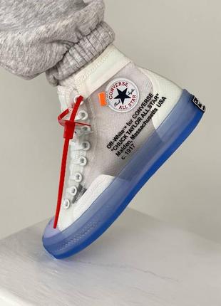 Кеды женские converse off-white white blue конверс5 фото