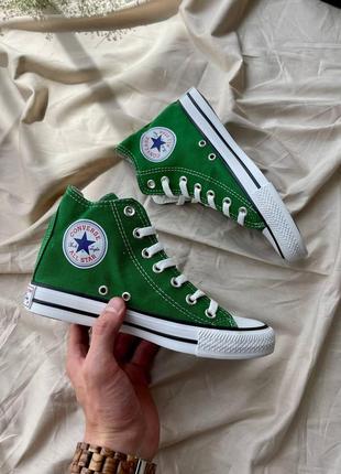 Кеди жіночі converse chuck taylor all star hi green конверс