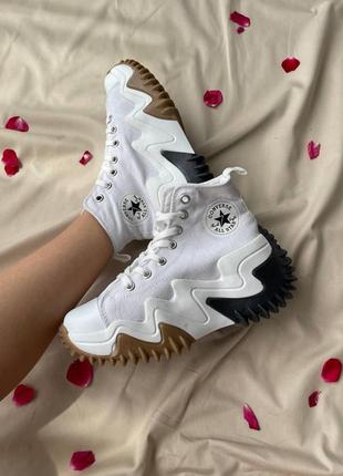 Кеди жіночих converse run star moion hi white конверс