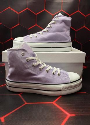 Кеды женские converse high platform lilac конверс4 фото