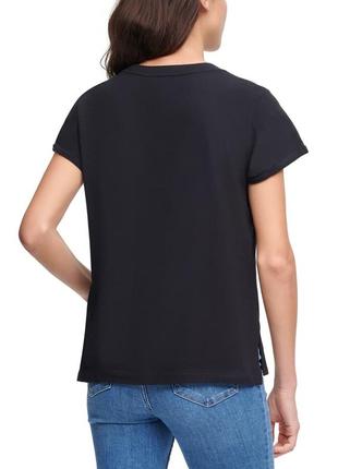 Чёрная лёгкая футболка 100% хлопок calvin klein jeans2 фото
