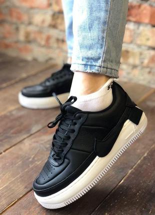 Кроссовки nike air force jester black white мужские женские найк аир форс форсы10 фото